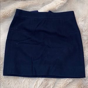 J.Crew / Navy Felted Wool Mini Skirt